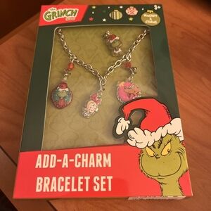Dr. Seuss Grinch Add-A-Charm Bracelet Set - Red, Green, Silver